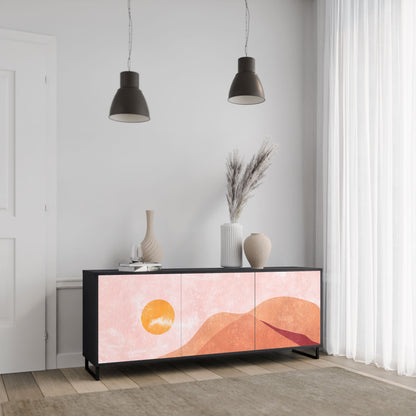 Credenza LUMINOUS SUNLIGHT a 3 ante in finitura nera