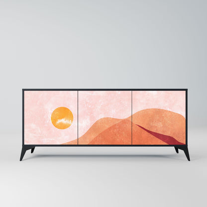 Credenza LUMINOUS SUNLIGHT a 3 ante in finitura nera