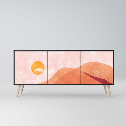 Credenza LUMINOUS SUNLIGHT a 3 ante in finitura nera