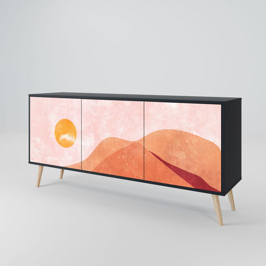 Credenza LUMINOUS SUNLIGHT a 3 ante in finitura nera
