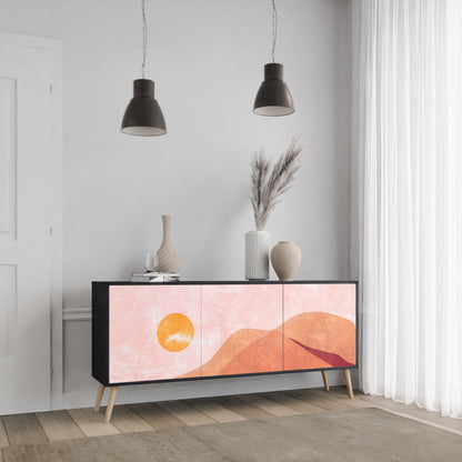 Credenza LUMINOUS SUNLIGHT a 3 ante in finitura nera