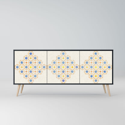 PATTERNED PRISM 3-Door Sideboard in Black Finish