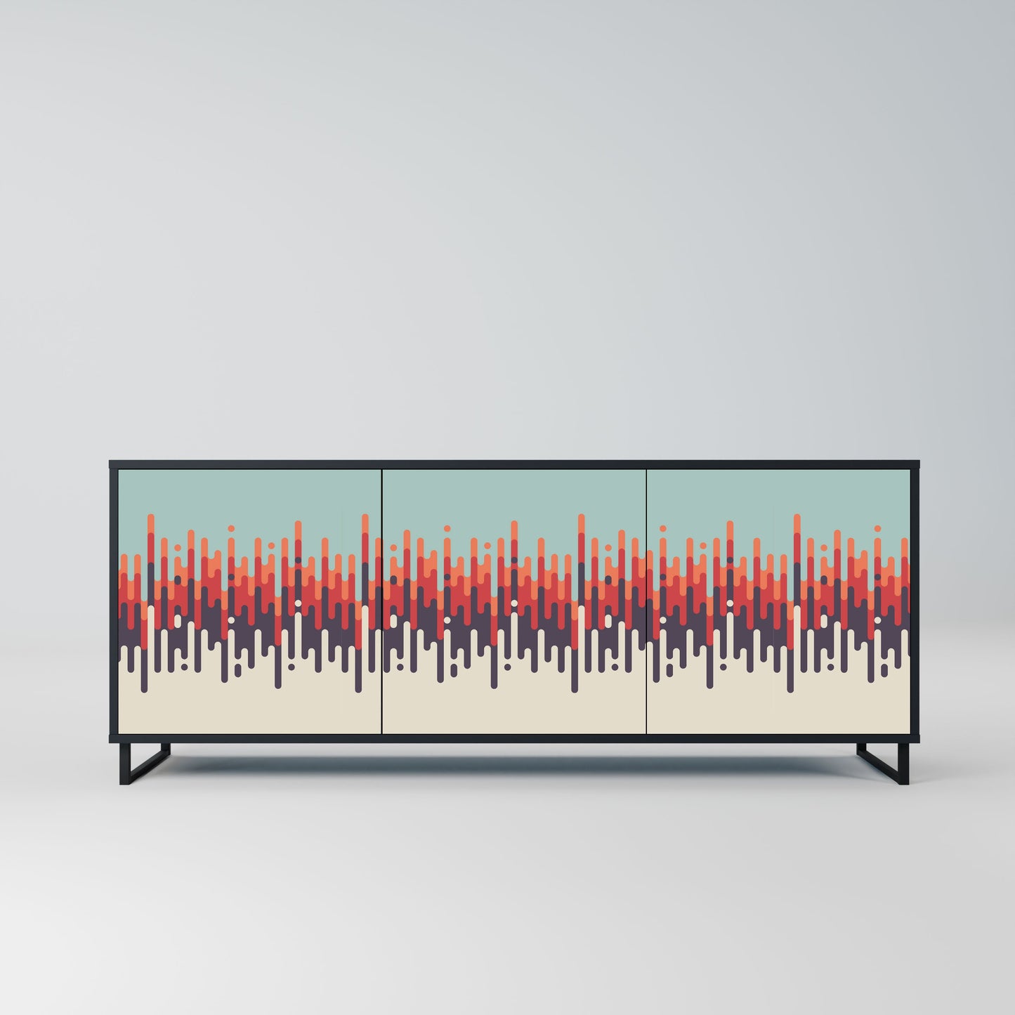 CHROMA CONTOURS 3-Door Sideboard in Black Finish