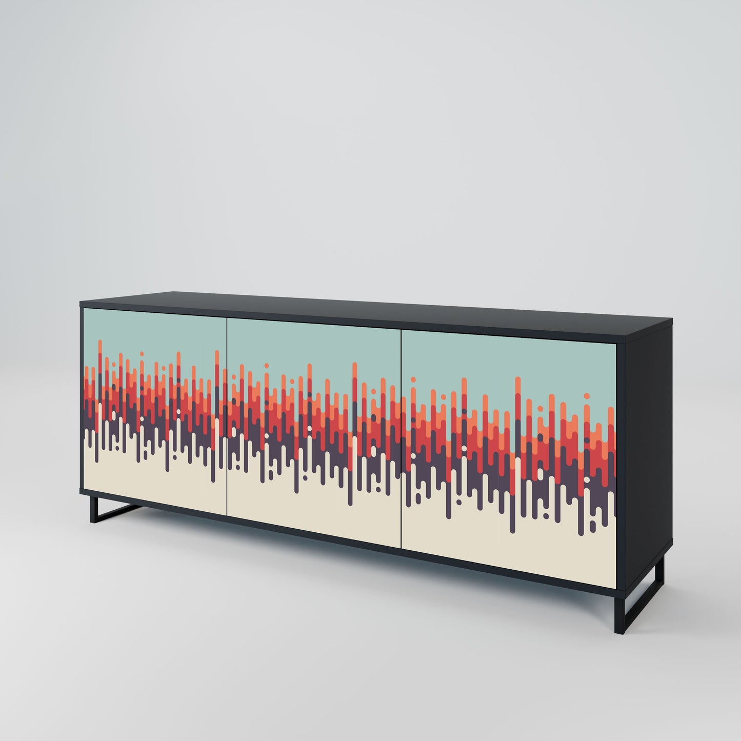 CHROMA CONTOURS 3-Door Sideboard in Black Finish