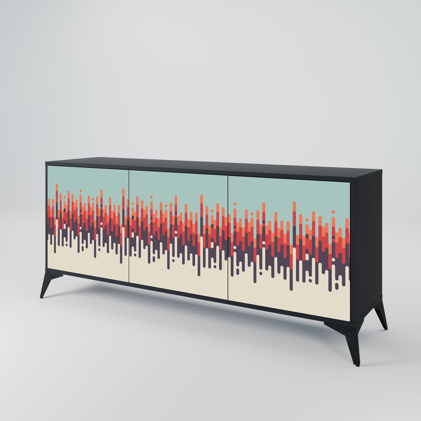 CHROMA CONTOURS 3-Door Sideboard in Black Finish