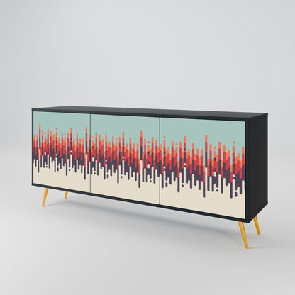 CHROMA CONTOURS 3-Door Sideboard in Black Finish