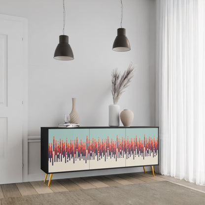 CHROMA CONTOURS 3-Door Sideboard in Black Finish