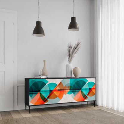 Credenza CIRCULAR RHAPSODY a 3 ante in finitura nera