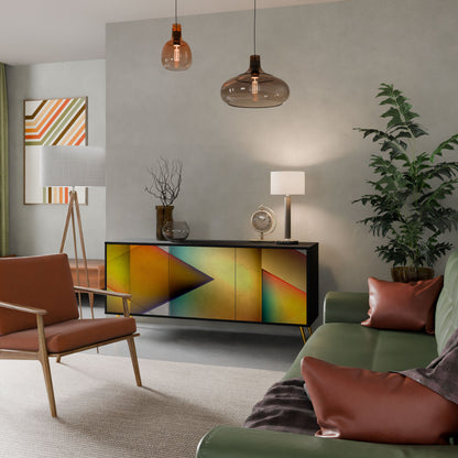 Credenza PIERCING SHARPNESS a 3 ante in finitura nera