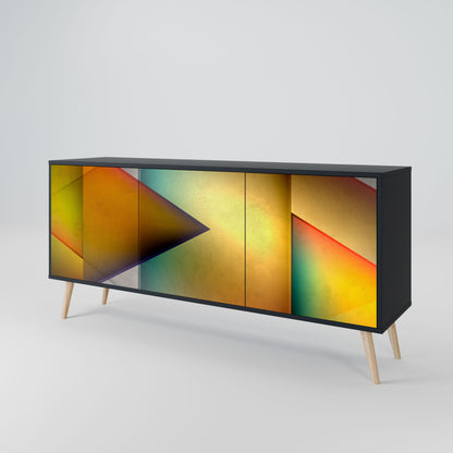 Credenza PIERCING SHARPNESS a 3 ante in finitura nera