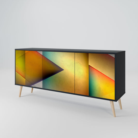 Credenza PIERCING SHARPNESS a 3 ante in finitura nera