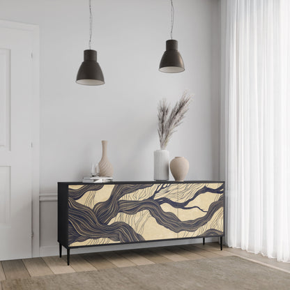 Credenza a 3 ante UNIFIED FRAGMENTS in finitura nera