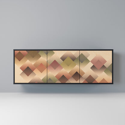 GEOMETRIC FUSION Madia a 3 Ante in Finitura Nera