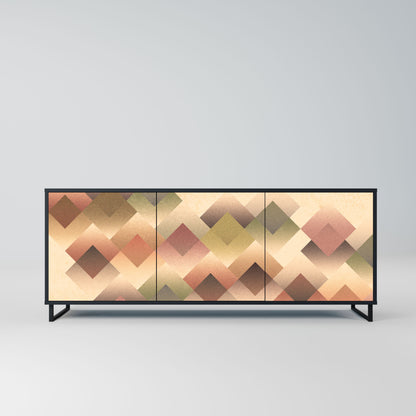 Credenza a 3 ante GEOMETRIC FUSION in finitura nera