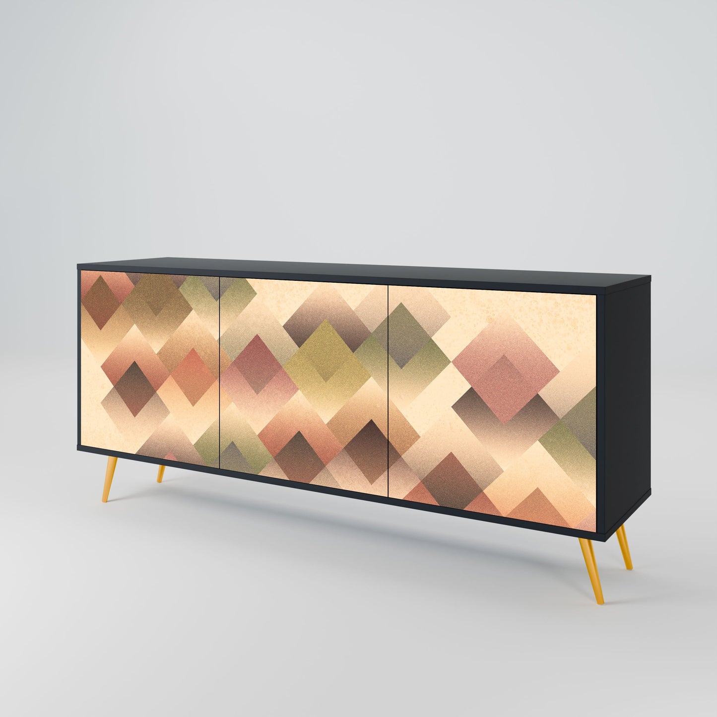 Credenza a 3 ante GEOMETRIC FUSION in finitura nera