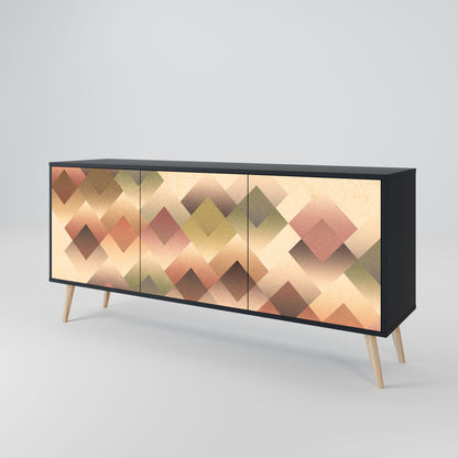 Credenza a 3 ante GEOMETRIC FUSION in finitura nera