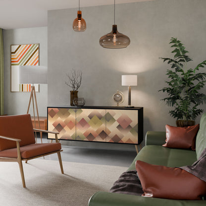 Credenza a 3 ante GEOMETRIC FUSION in finitura nera