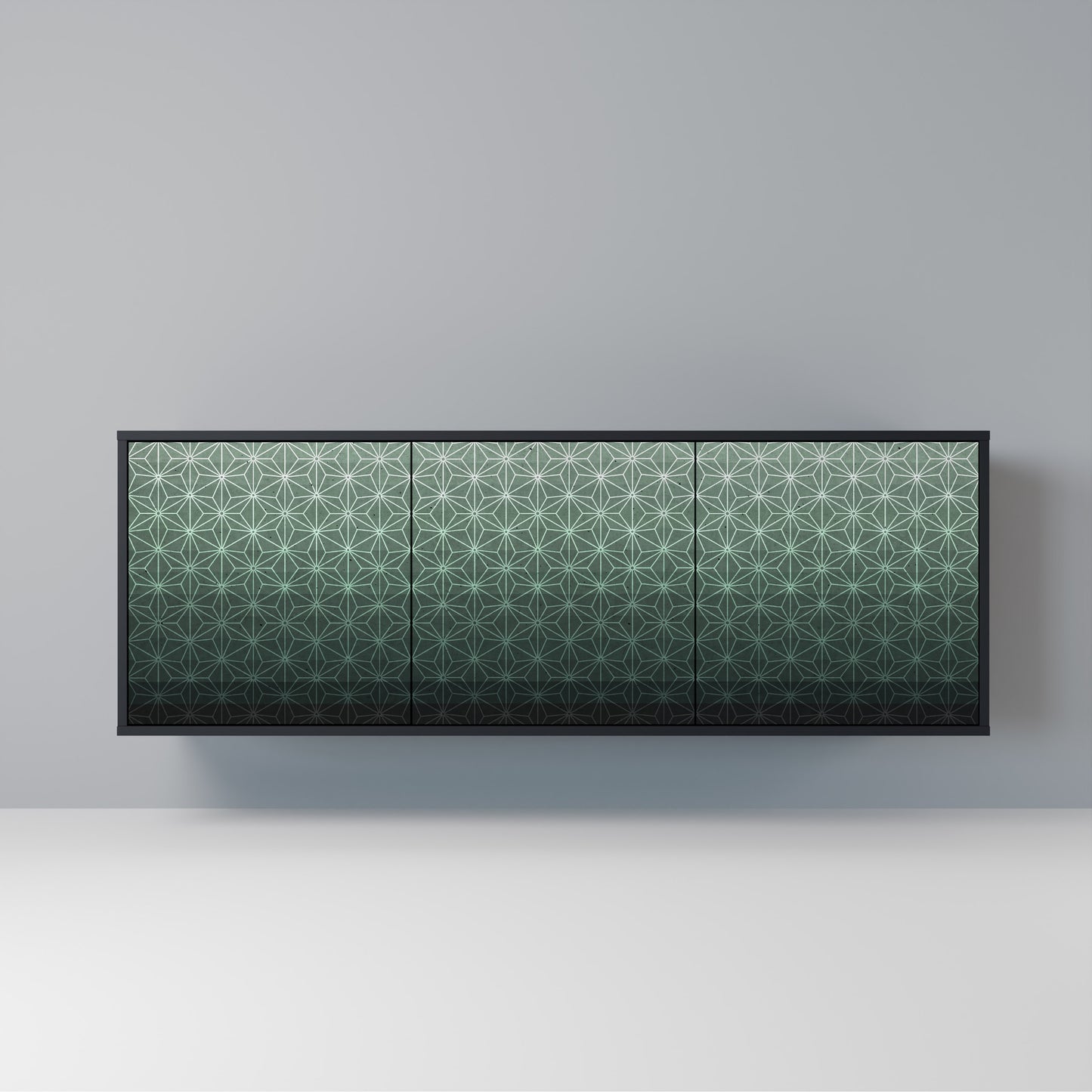 ORNAMENTAL GLIMMER Madia a 3 Ante in Finitura Nera