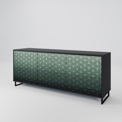 Credenza ORNAMENTAL GLIMMER a 3 ante in finitura nera