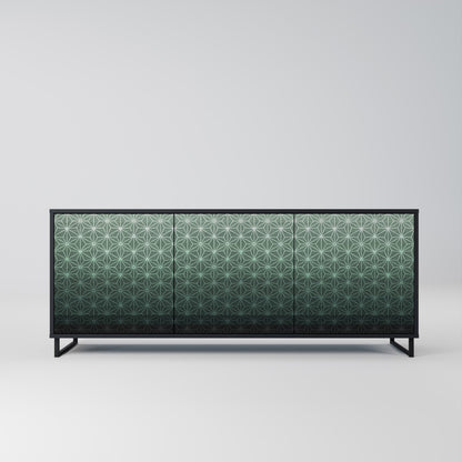 Credenza ORNAMENTAL GLIMMER a 3 ante in finitura nera