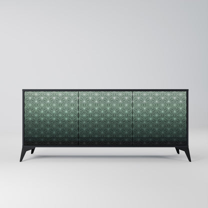 Credenza ORNAMENTAL GLIMMER a 3 ante in finitura nera