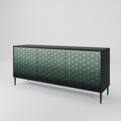 Credenza ORNAMENTAL GLIMMER a 3 ante in finitura nera