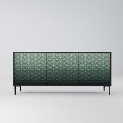 Credenza ORNAMENTAL GLIMMER a 3 ante in finitura nera