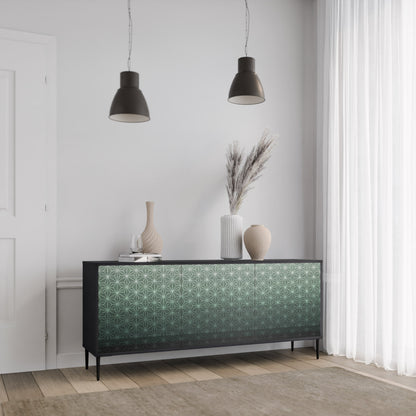 Credenza ORNAMENTAL GLIMMER a 3 ante in finitura nera