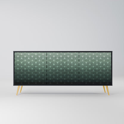 Credenza ORNAMENTAL GLIMMER a 3 ante in finitura nera