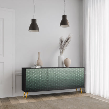 Credenza ORNAMENTAL GLIMMER a 3 ante in finitura nera