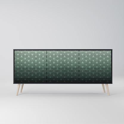 Credenza ORNAMENTAL GLIMMER a 3 ante in finitura nera