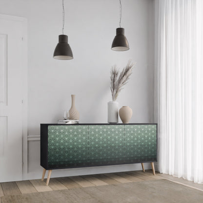 Credenza ORNAMENTAL GLIMMER a 3 ante in finitura nera