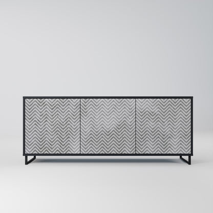 Credenza CONCRETE ZIG ZAG a 3 ante in finitura nera