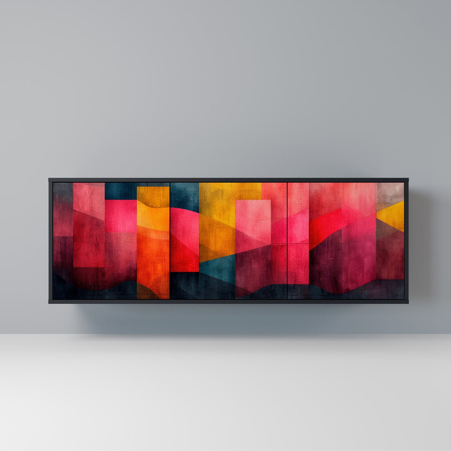 COLORFUL SOUNDS Madia a 3 Ante in Finitura Nera