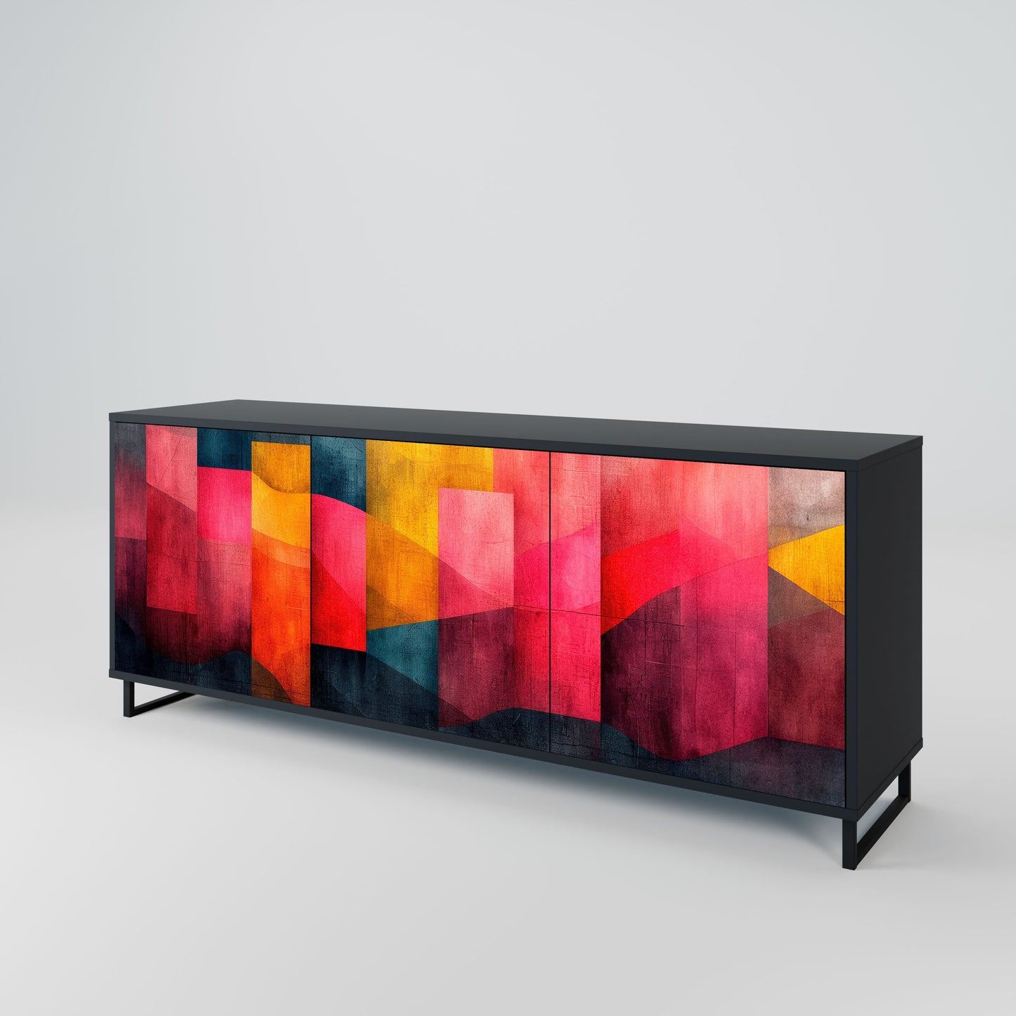 Credenza a 3 ante COLORFUL SOUNDS in finitura nera