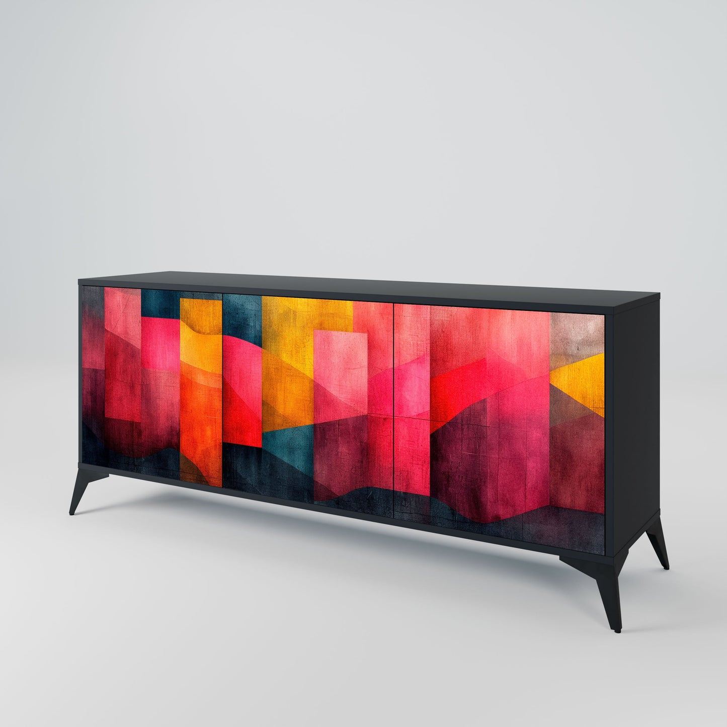 Credenza a 3 ante COLORFUL SOUNDS in finitura nera