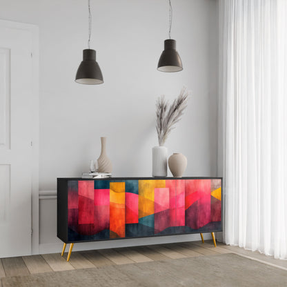 Credenza a 3 ante COLORFUL SOUNDS in finitura nera