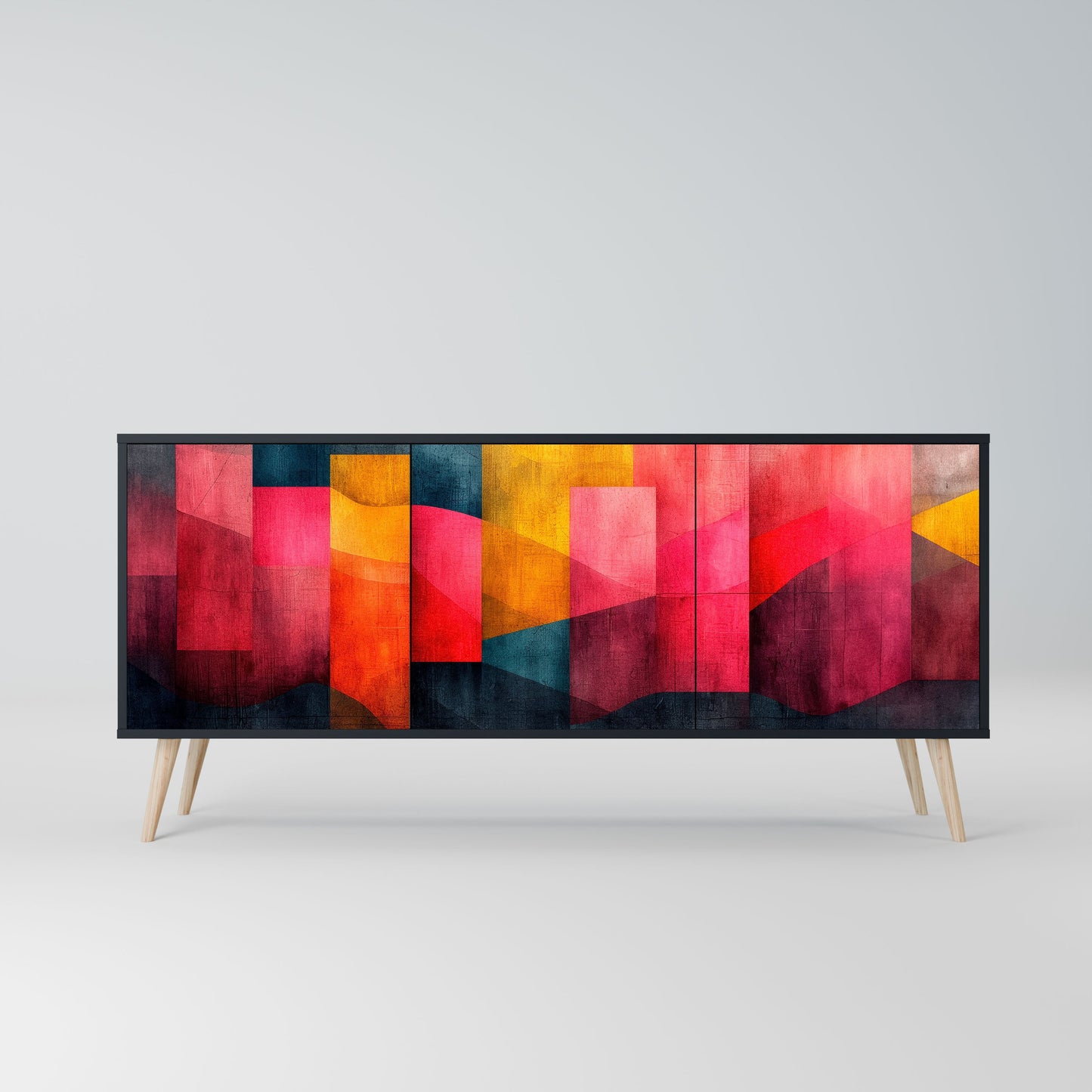 Credenza a 3 ante COLORFUL SOUNDS in finitura nera