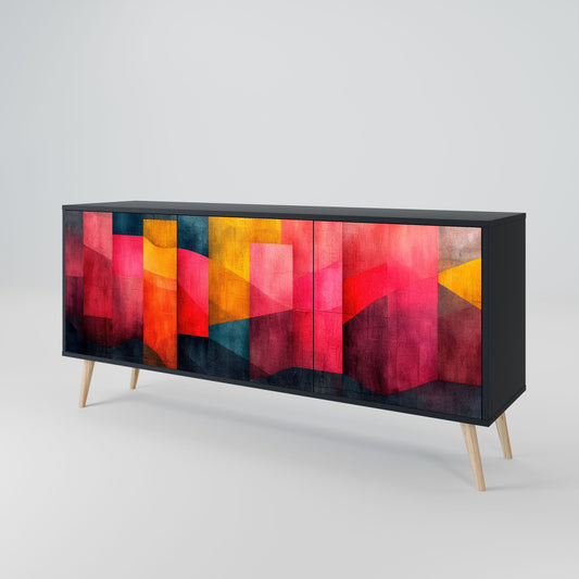 Credenza a 3 ante COLORFUL SOUNDS in finitura nera