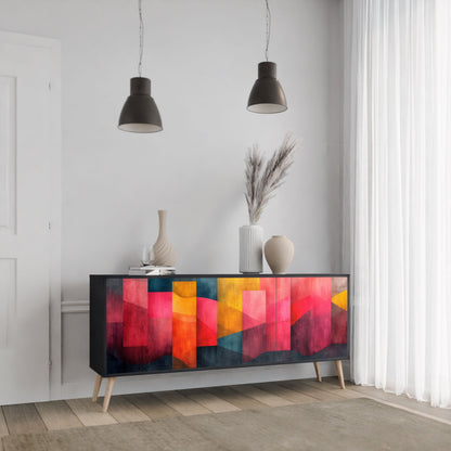 Credenza a 3 ante COLORFUL SOUNDS in finitura nera