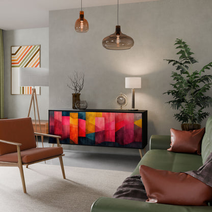 Credenza a 3 ante COLORFUL SOUNDS in finitura nera