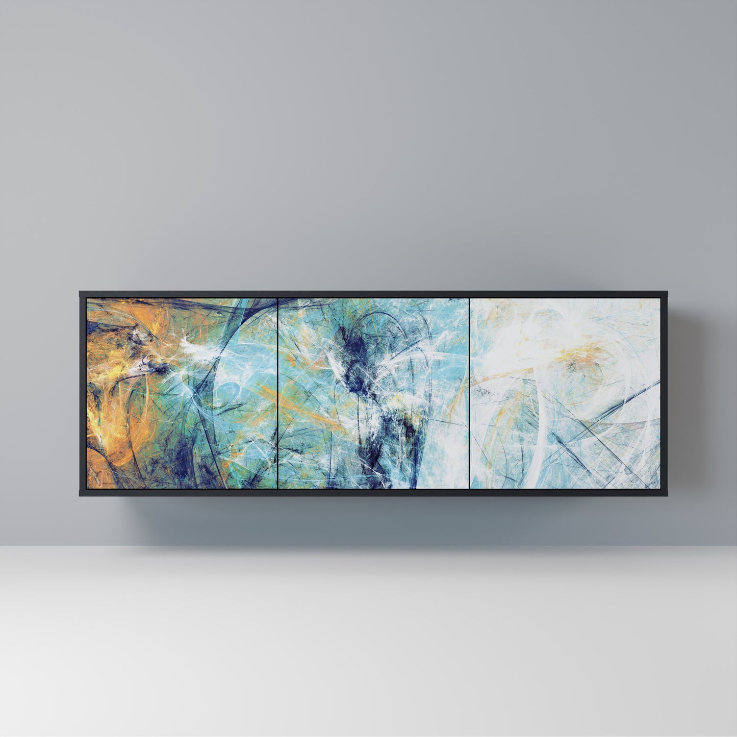 ABSTRACT THOUGHTS Madia a 3 Ante in Finitura Nera