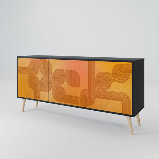 Credenza a 3 ante con finitura nera STRENGTHENING RELATION