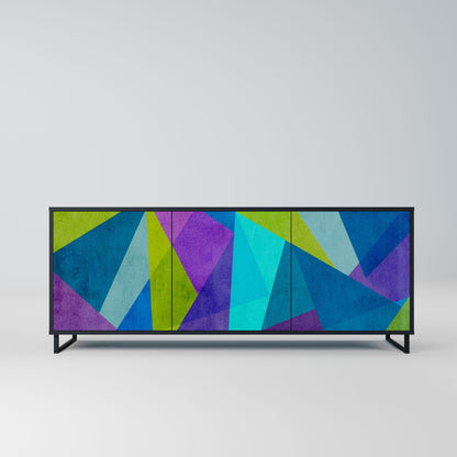 Credenza COLD SHOWCASE a 3 ante in finitura nera