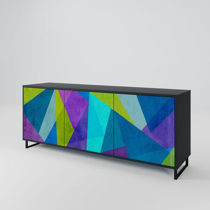 Credenza COLD SHOWCASE a 3 ante in finitura nera