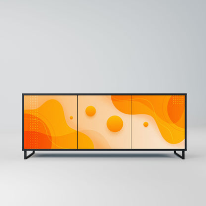 ORANGE ARRANGEMENT 3-Door Sideboard in Black Finish