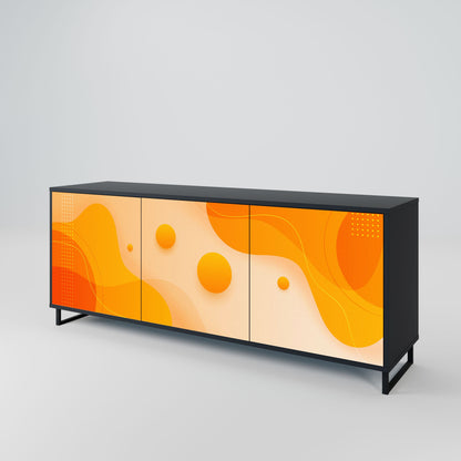 ORANGE ARRANGEMENT 3-Door Sideboard in Black Finish