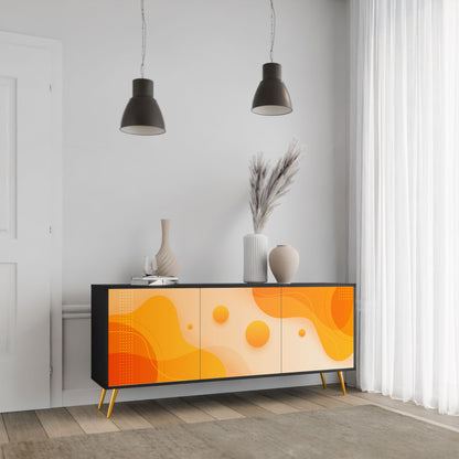 ORANGE ARRANGEMENT 3-Door Sideboard in Black Finish