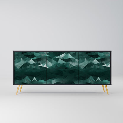 Credenza a 3 ante POLYGONAL FLOATING in finitura nera