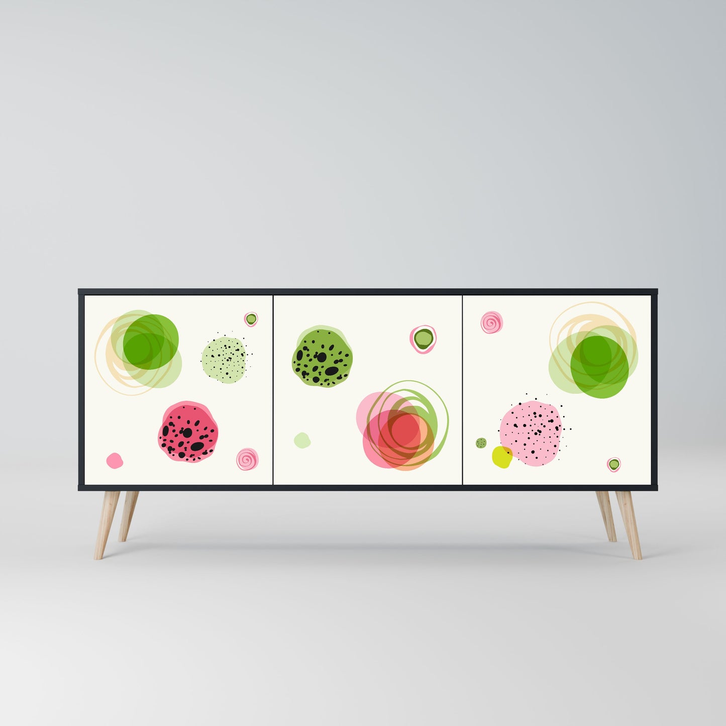 Credenza a 3 ante COLORFUL COSMOS in finitura nera